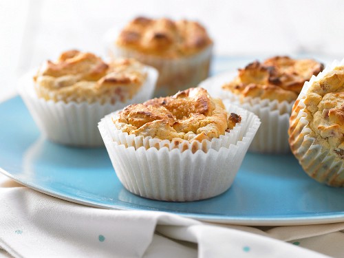 Rhubarb muffins in paper cases