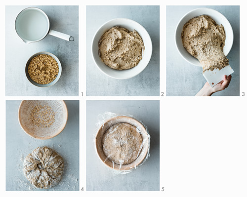 Crusty oat bread being made