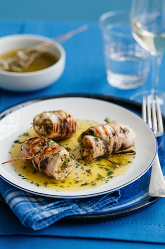 Braciole di pesce spada (Gegrillte Schwertfischröllchen, Italien)