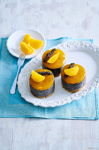 Poppy seed and orange tartlets