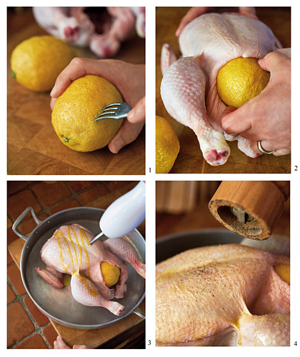 Preparing stuffed lemon chicken