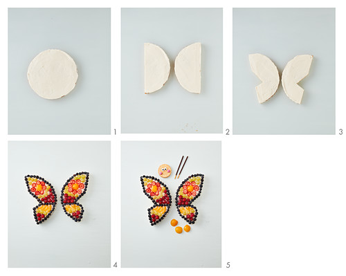 Schmetterlingskuchen zusammensetzen