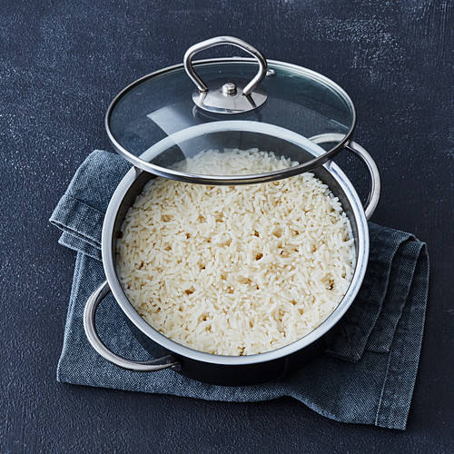 Rice being cooked - finished rice