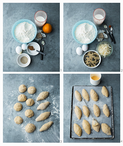 Fluffy brioche rolls being made