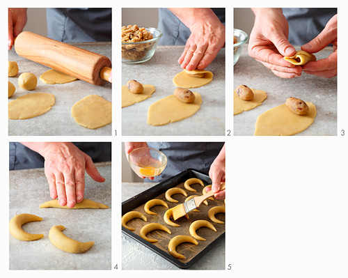 Nussbeugel (nut cakes) being made