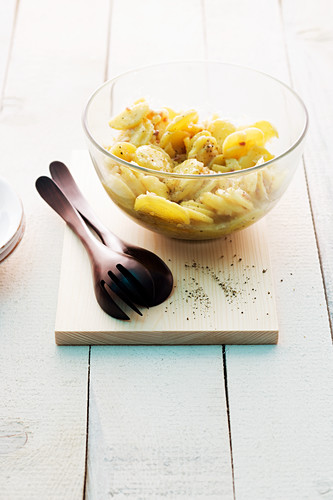 Potato salad in a glass bowl