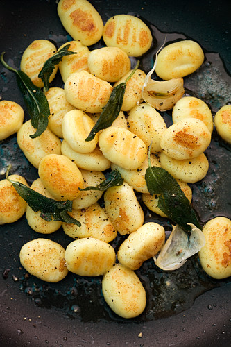 Fried gnocchi in sage butter