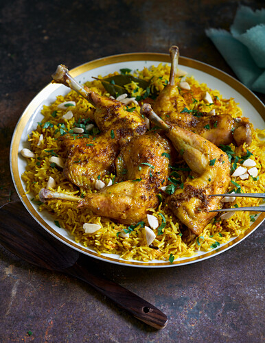 Almandi - Chicken legs on dewy rice