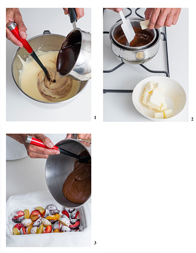 Double-Chocolate-Brownies mit Pflaumen zubereiten