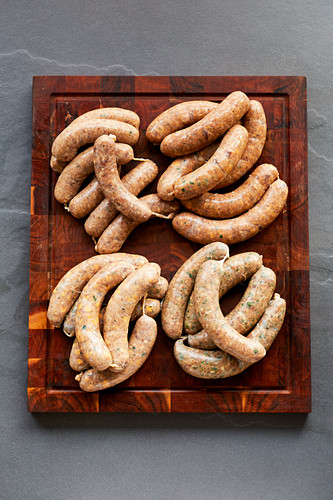 Raw homemade BBQ sausages