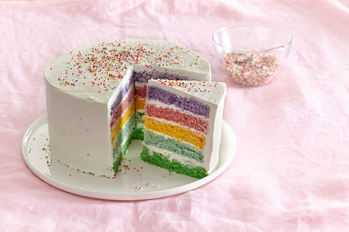 Rainbow Cake, angeschnitten
