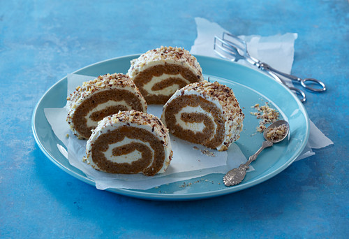 Pumpkin roll with nuts