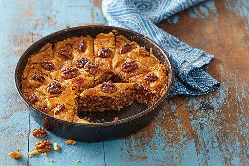 Baklava in baking dish