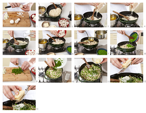 Risotto with mushrooms - step by step