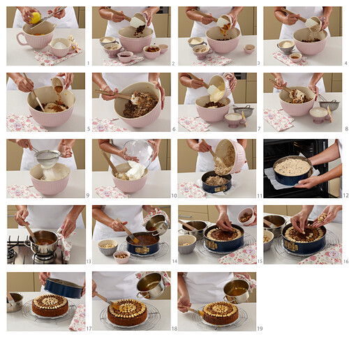 Winter cake with dried fruits - step by step