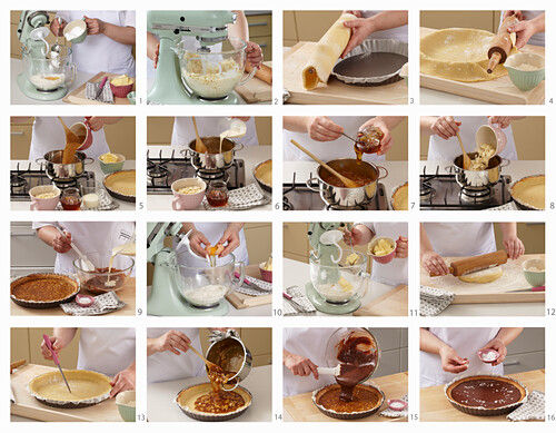 Chocolate cake with caramel - step by step