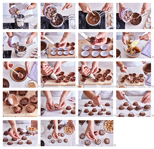 Rum pralines with chestnuts step by step