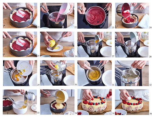Sommerkuchen mit Zitronencreme und Beeren zubereiten