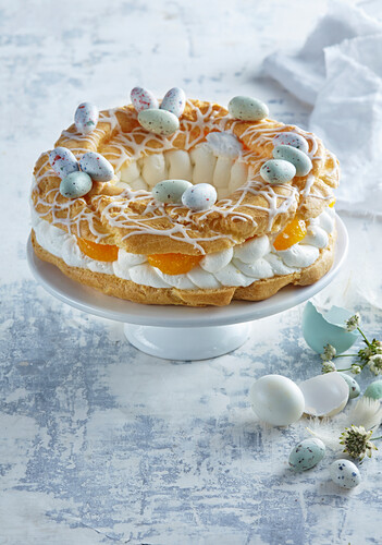 Easter choux pastry wreath