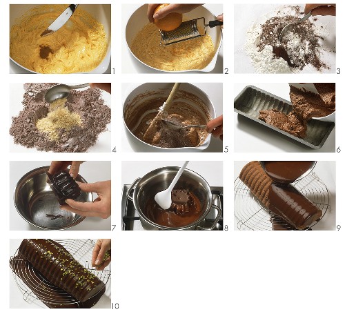 Walnusskuchen mit Schokoladenglasur zubereiten