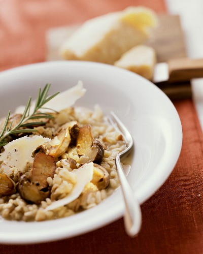 Risotto ai porcini (Risotto mit Steinpilzen & Parmesan)