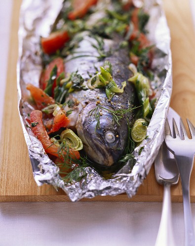 Trout in foil