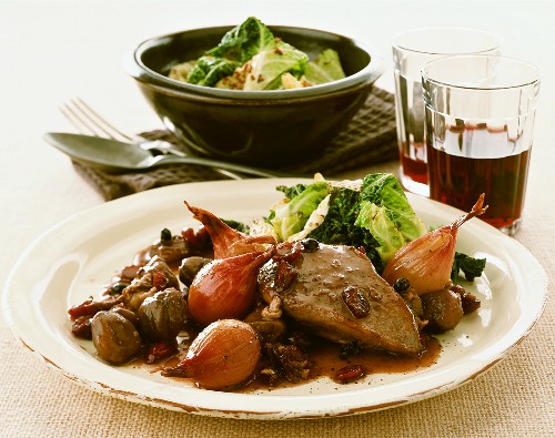 Fagiano all'agro dolce (Pheasant fillet with chestnuts, Italy)