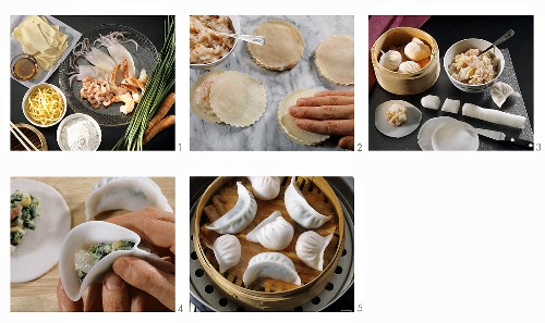 Dim sum: making pastry parcels with various fillings