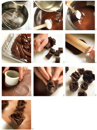 Schokoladenrosen zubereiten