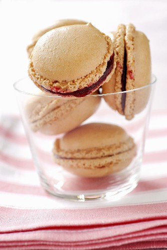 Macaroons filled with cherry jam