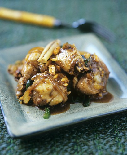 Vietnamese chicken dish with lemon grass and peanuts