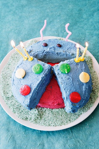 Ladybird cake for child's birthday