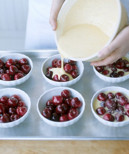 Making cherry clafoutis