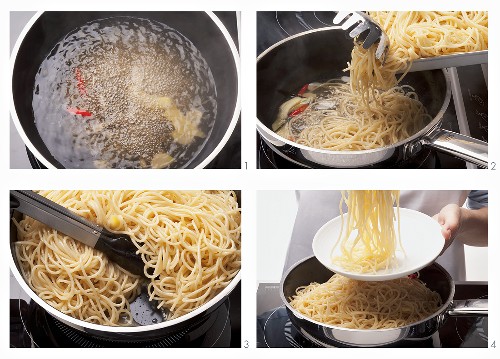 Würzige Spaghetti zubereiten