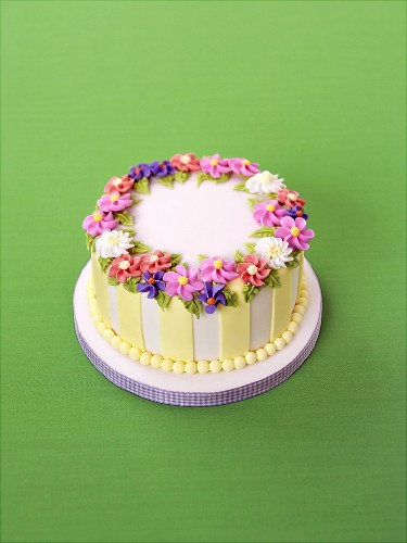 Special occasion cake with sugar flowers