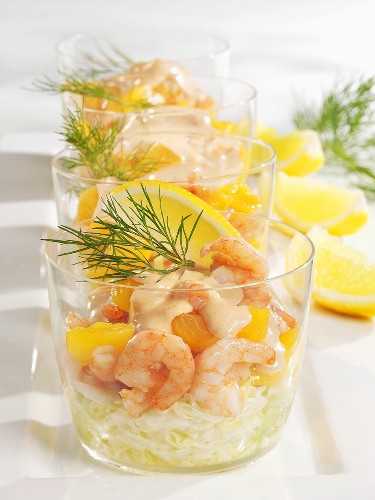Shrimp cocktail with apricots