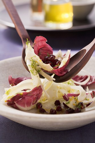 Radicchio salad with pomegranate seeds