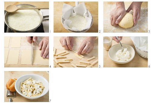 Making filei alla ricotta casalinga (Rolled pasta)