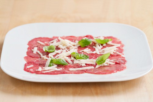 Beef carpaccio with parmesan and basil