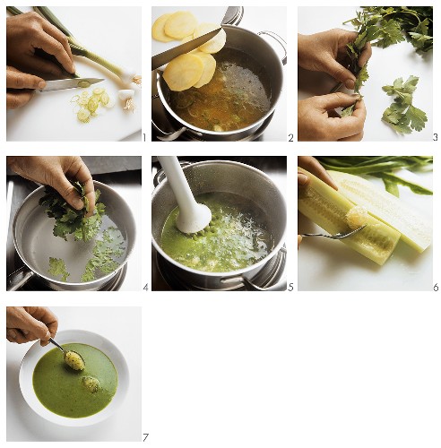 Making parsley soup