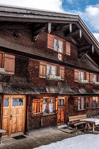 Altes Holzhaus Schindeln Fischen Bild Kaufen 71194780