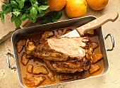 Veal shank with oranges 