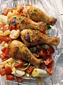 Chicken Legs in ovenproof Foil
