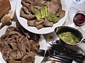 Boiled beef with green sauce, Italy