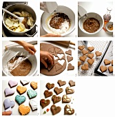Baking and decorating gingerbread hearts