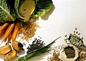 Healthy Whole-wheat-Vegetable Still Life