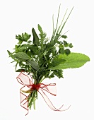 Herb bouquet with red bow 