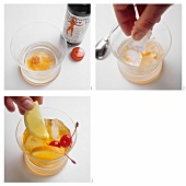Making an Old-fashioned in a glass