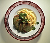 Fillet of Pork with Watercress; Spaghetti