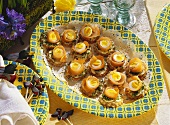 Salmon snacks with quail's eggs